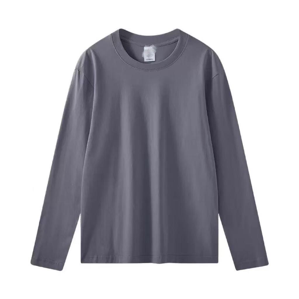 Unisex Heavyweight 230g Pure Cotton Long-Sleeve Casual White T-Shirt