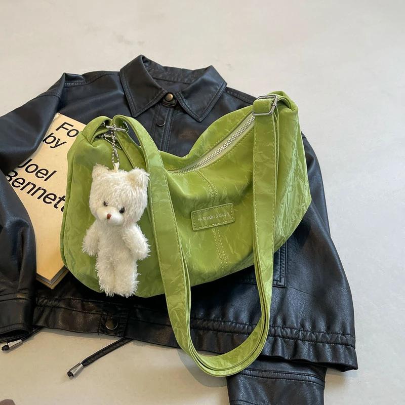 New versatile elegant simple high-end tote bag  soft light leather  large capacity crossbody tote bag