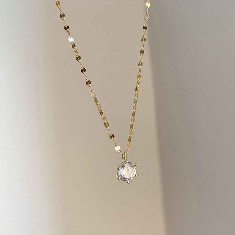 

Simple Korean Fashion Rhinestones Crystal Choker Necklace For Women Jewelry Gifts золотий