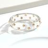 Glitter Metal Studded Bangle Adjustable Statement Bracelet Vintage Wide Bangle  Women