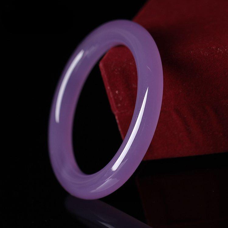 11 мм натуральный фиолетовый полукруглый нефритовый браслет модный изумрудный браслет — фото 3