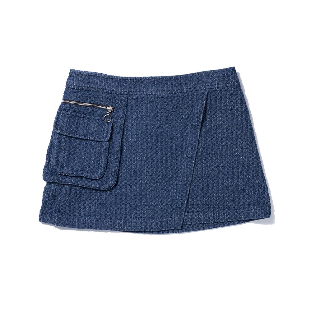 Extraordinary Embroid Indigo Skirt Indigo