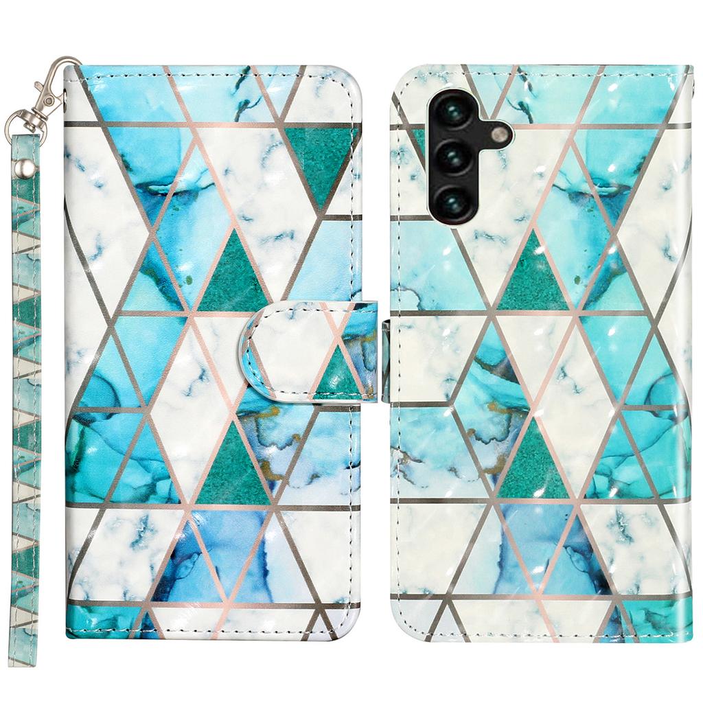 For Samsung Galaxy S24 FE Case 3D Pattern Leather Wallet Flip Phone Cover with Strap