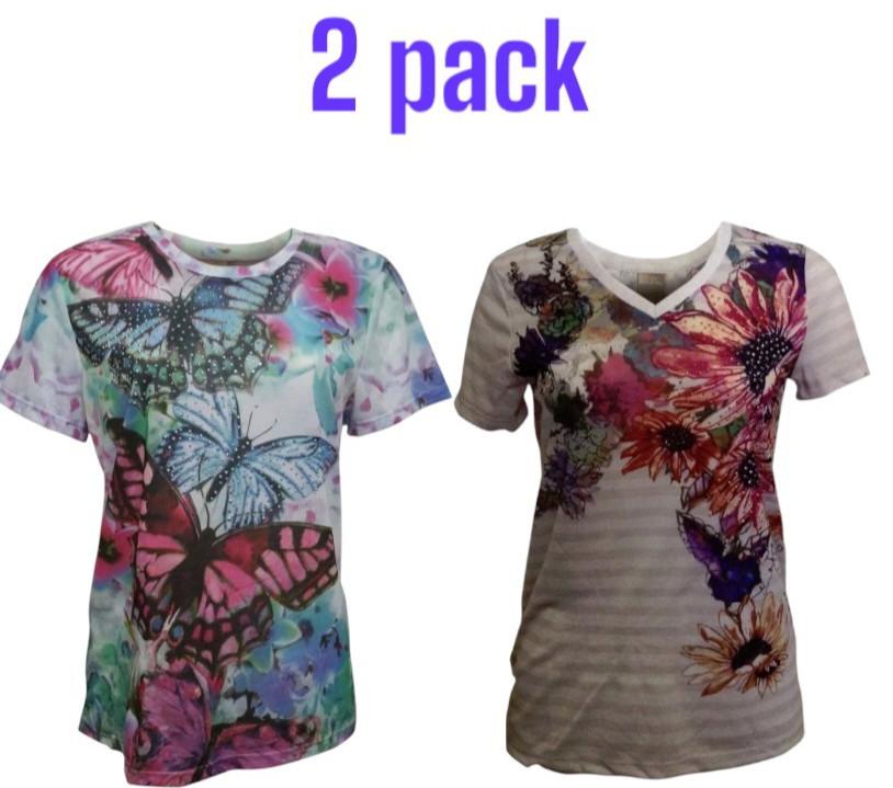 

Women s White Stag COLORFUL Graphic T-Shirt SOFT Light Fabric Sublimation XL