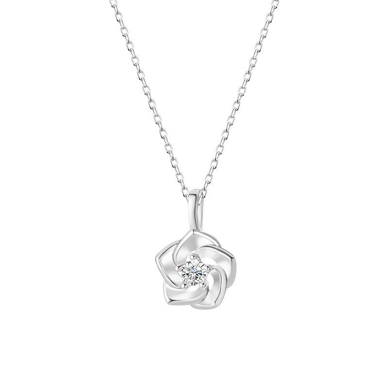 Flower Necklace with New Diamond Embedding, Light Luxury, High Grade, Collar Chain, Small Female Neckwear