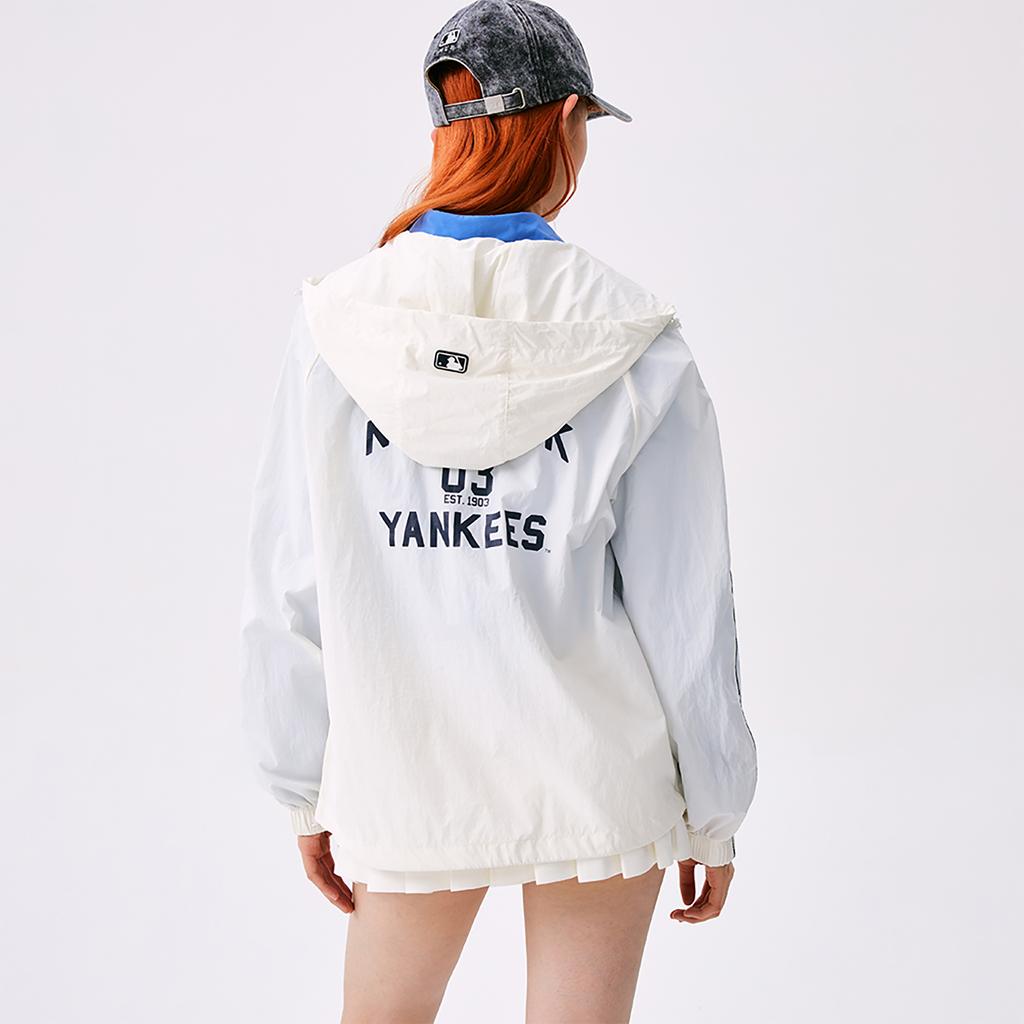 New MLB Preppy Style Collection New York Yankees SS25 Jacket Unisex White 3AWJV0153-50IVS