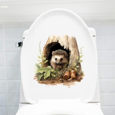 Creative 3D Various Cartoon Animal Toilet Lid Sticker Bathroom Wall Decal Home Decor