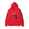 Attack On Titan Samurai Sakura Sun Design Unisex Fleece Hoodie Vertical Japanese Kanji Sleeve Anime Long Sleeve Pullover Sweatshirt