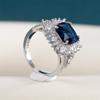BELLA BOX Luxury Blue Cubic Zircon Rings For Bridal Wedding Ceremony Party Fashion Accessories Women's Rings Statement Jewelry