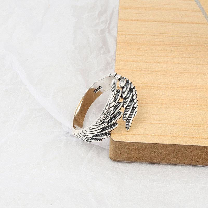 

925 Sterling Silver New Simple Design Bump Retro Rings Retro Distressed Opening Handmade Ring Fashion Fine Jewelry білий