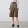 Elva' Island Women's Versatile Solid A-Line Pleated Mid-Length Skirt
