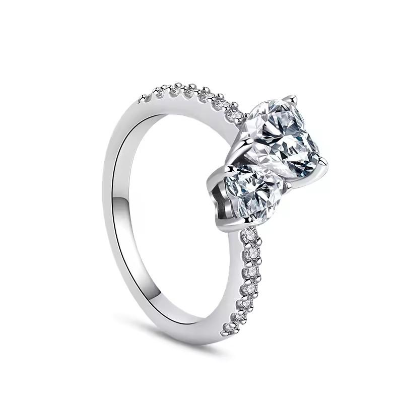 New 925 Sterling Silver Red Heart Stone Size 6 7 8 9 Love Ring Fine Rings Wedding Valentine's Day Fashion Jewelry for Women Gift