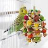 Parrot Toy Colorful Accessories Natural Wooden Puzzle Toy Bird Cage Chewing Toy for