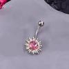 Anello per ombelico a forma di ragno e serpente, pendente in acciaio inossidabile con zirconi e cuore, gioiello per piercing da donna.