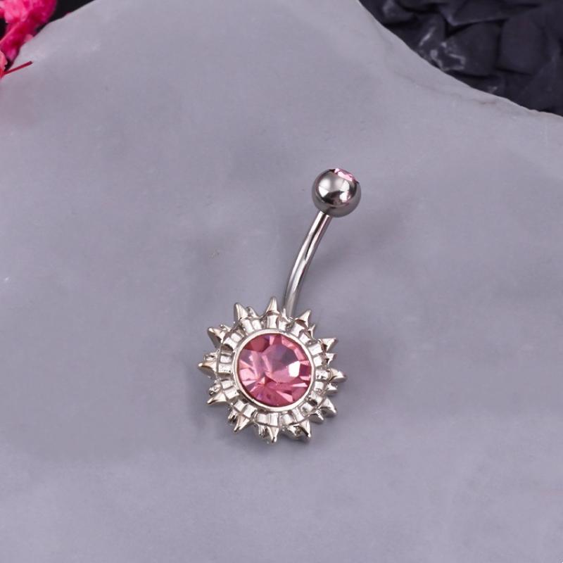 Anello per ombelico a forma di ragno e serpente, pendente in acciaio inossidabile con zirconi e cuore, gioiello per piercing da donna.
