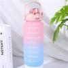 2000ml Frosted Gradient Sports Water Bottle with Handle & Straw, Large Capacity Plastic Cup