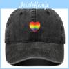 Rainbow Heart Cotton Baseball Cap With Breathable Design For Outdoor Activities