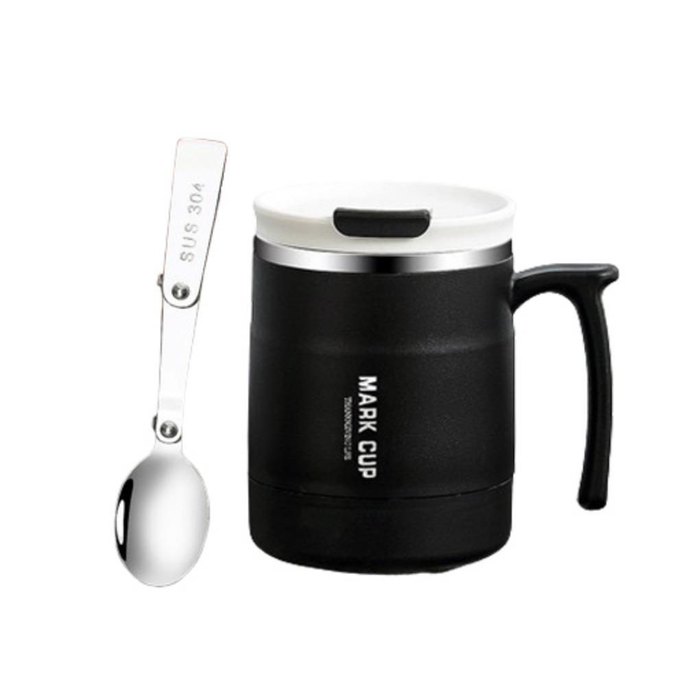 

Double-layer Cold Water Drinks Tumbler Non-Slip Handle Thermal Mug Reusable Tea Milk Cups Outdoor чорний