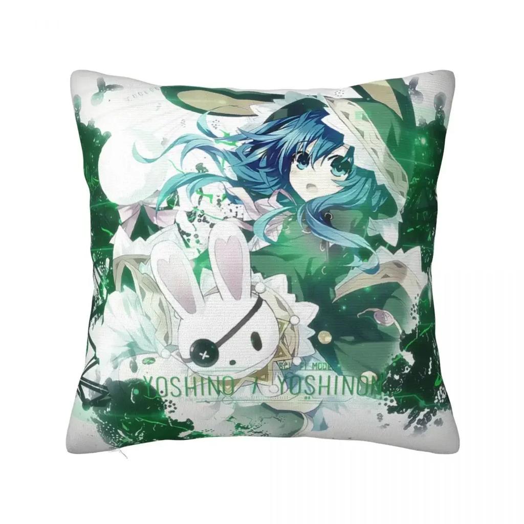 Cute Tohka Yatogami Yoshino Tokisaki Kurumi Square Pillow Case Date A Live Anime Cushion Covers Pillowcase for Home 18"x18"