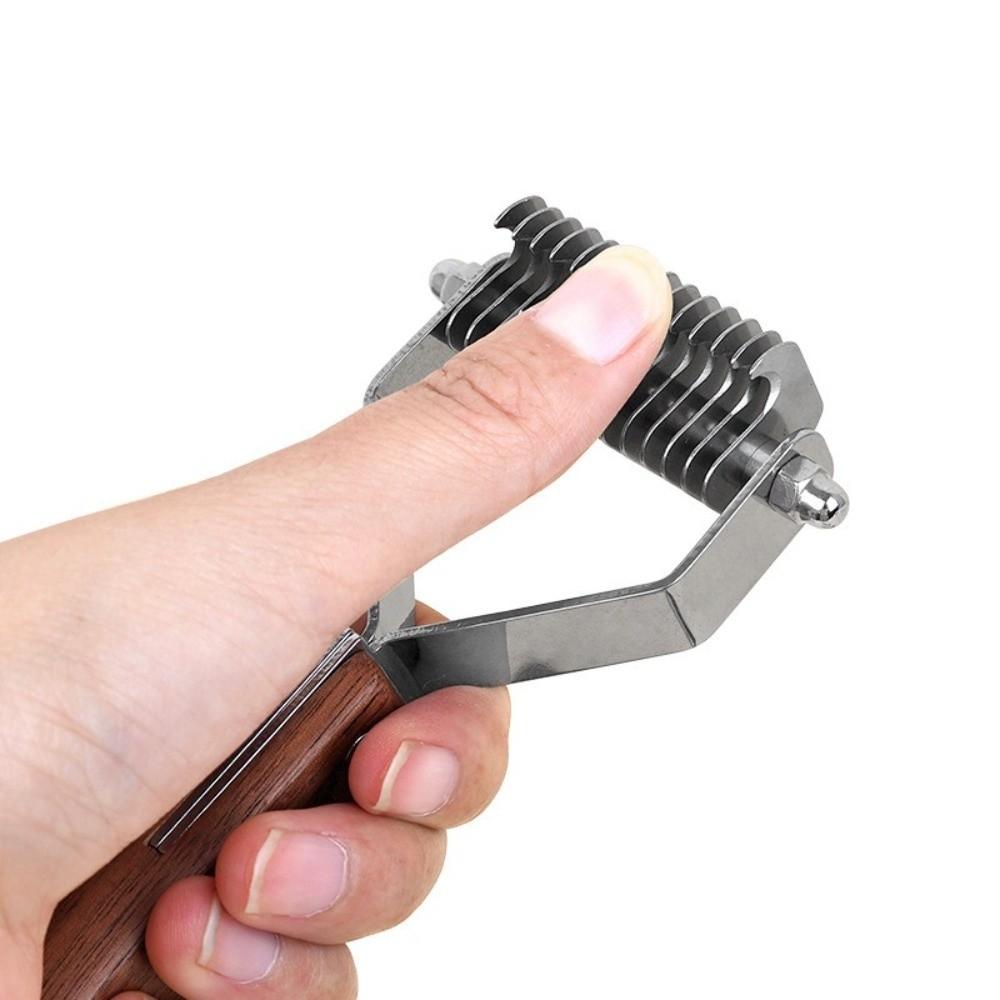 New Wooden Handle Dog Hair Comb Knot Cutter Stainless Steel Pet Fur Trimmer Multi-size Pet Grooming Brush Pet Supplies
