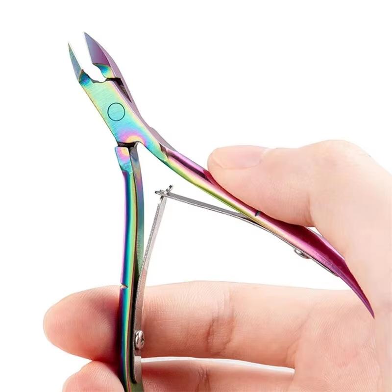 1 Pcs Germany Colorful Scissor Nipper Clipper Plier Nail Cuticle Dead Skin Remover Clear Nail Art Tool for Beauty Salon