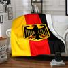 Germany National Flag Federal Eagle Emblem Flannel Blanket, Black Red Gold Stripe Print Throw Blanket, Soft Warm Sofa Bed Blanket, Fan Gift
