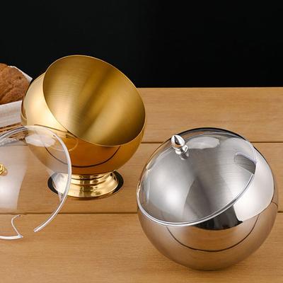Schüssel mit schrägem Rand aus Edelstahl mit Deckel Topf Buffet Gewürzkorb Schüssel Glas Behälter Salat Kugelformschüssel