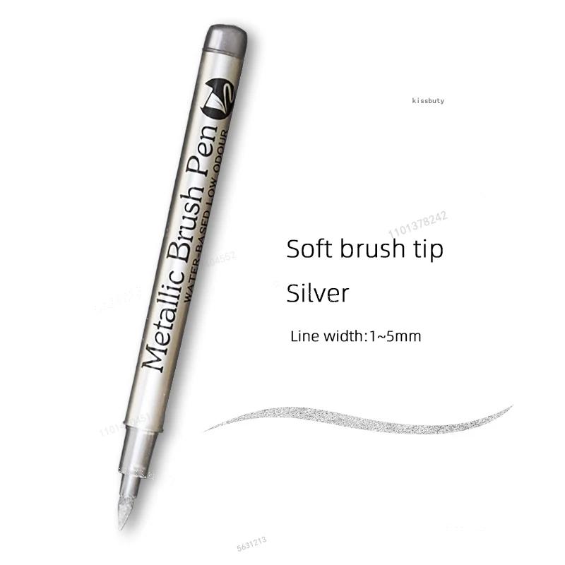 1/3 Stück Pinsel Metallische Marker Stifte Gold Silber Kupfer Permanent Kunst Farbe Marker Stift für Bastelarbeiten Scrapbooking Stoff Kunstbedarf