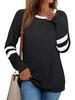 2026 Women's Casual Color Block Long-Sleeve Round Neck Shirt