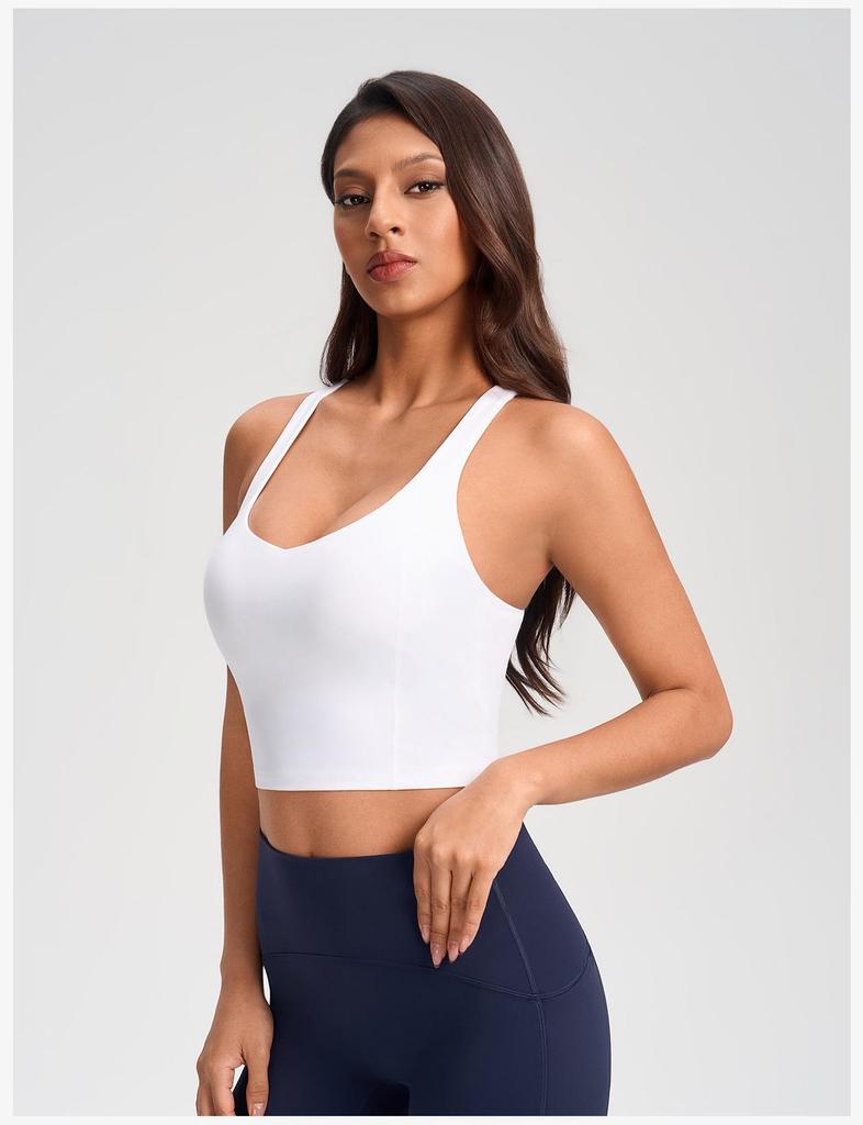 Shockproof Running Fitness Bra with Removable Pads - Y-Back Sports Yoga Tank Top for Women