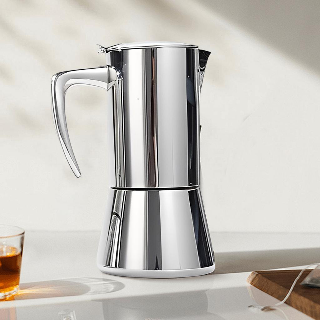 300ml/200ml Mocha Pot with Coffee Percolator Design Espresso Maker Coffee Machine Suitable for Gas Induction Stovetop Greca