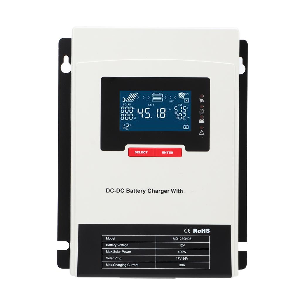 DC To DC Battery Charger Boost Buck MPPT Solar Charge Controller 12V 30A 400W Aluminium Alloy for RV