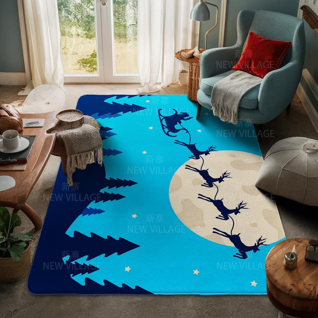 House Entrance Carpet Home Door Mat Living Room Bath Foot Bathroom Non-slip Water Absorption Rugs Bath Merry Christmas Winter