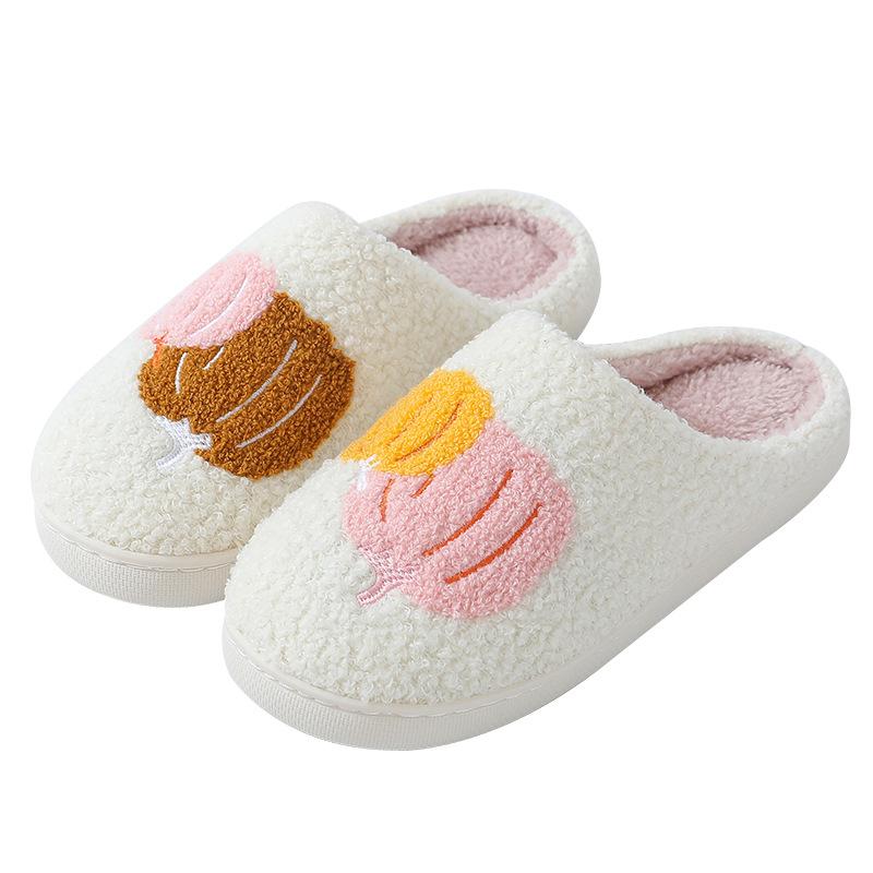 Fashion Fashion Women Slip On Platform House Slippers Casual Men Couples Christmas Printing Plus Size Shoes for Women Cotton Warm Shoes