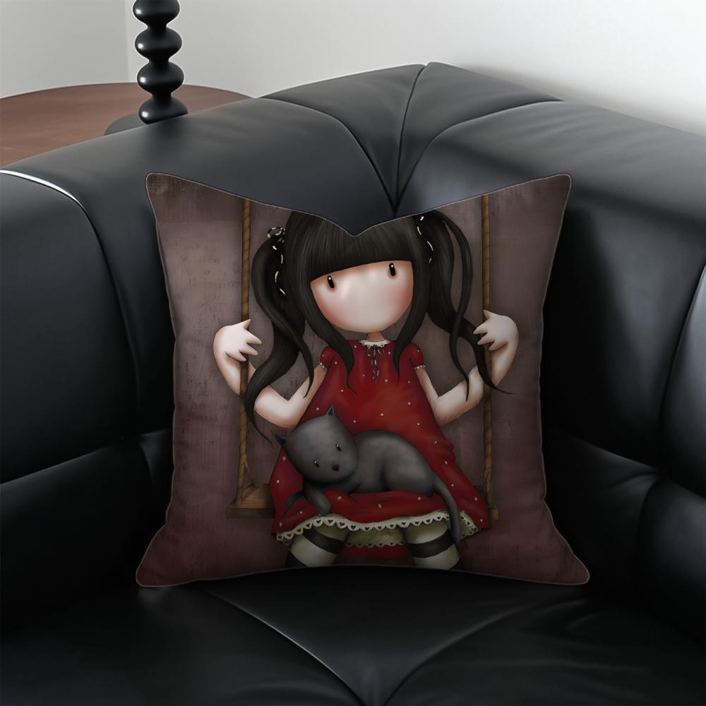 llustration Cute SSantoro GGorjuss Cushion Cover Pillow Case Antidustmite Invisible zipper silky short plush Sofa cushion