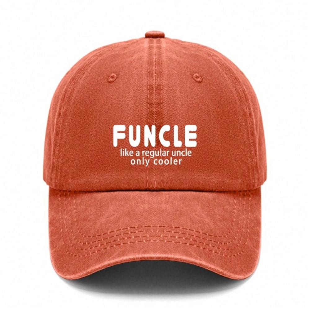 [Unisex Baseball Cap] Funcle Print Adjustable Hat Breathable Soft Fabric Casual Vintage Daily Wear Gift For Uncle