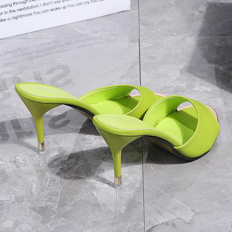 Sandali con tacco alto alla moda 2024, nuove pantofole estive in stile casual, tacchi sottili, sexy, comode, versatili, antiscivolo, scarpe da donna