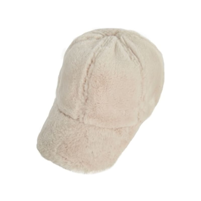 VARZAR Fur Logo Point Ball Cap Cream