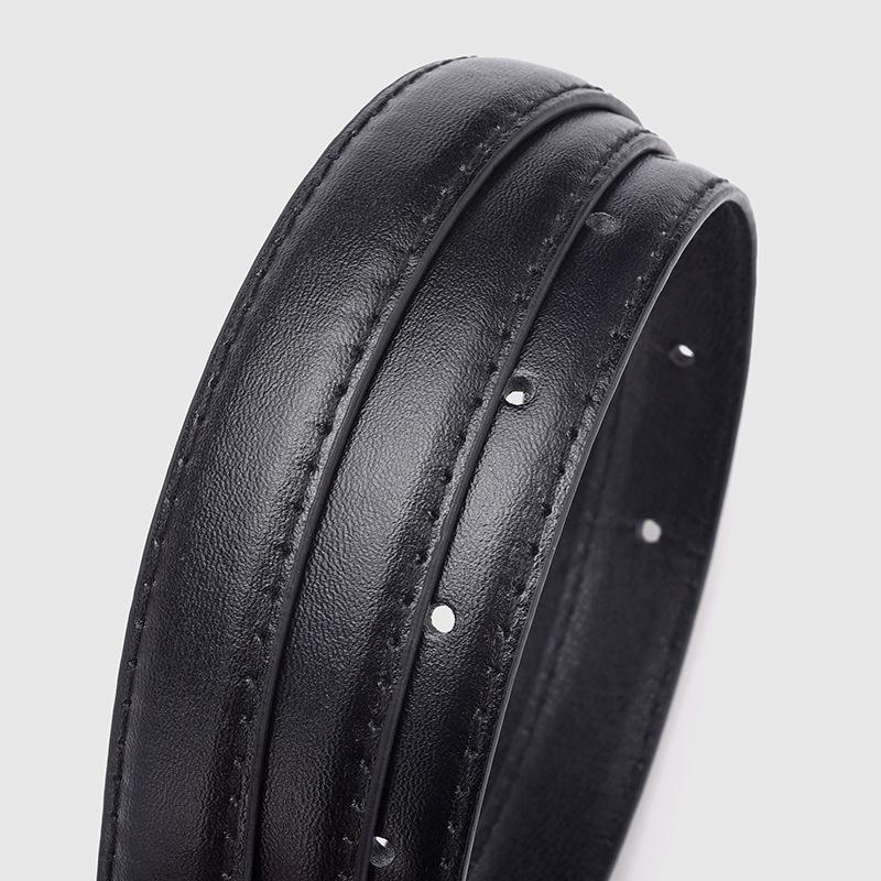 Women's Silver Buckle Thin Leather Waist Belt: Versatile, Stylish, & Casual