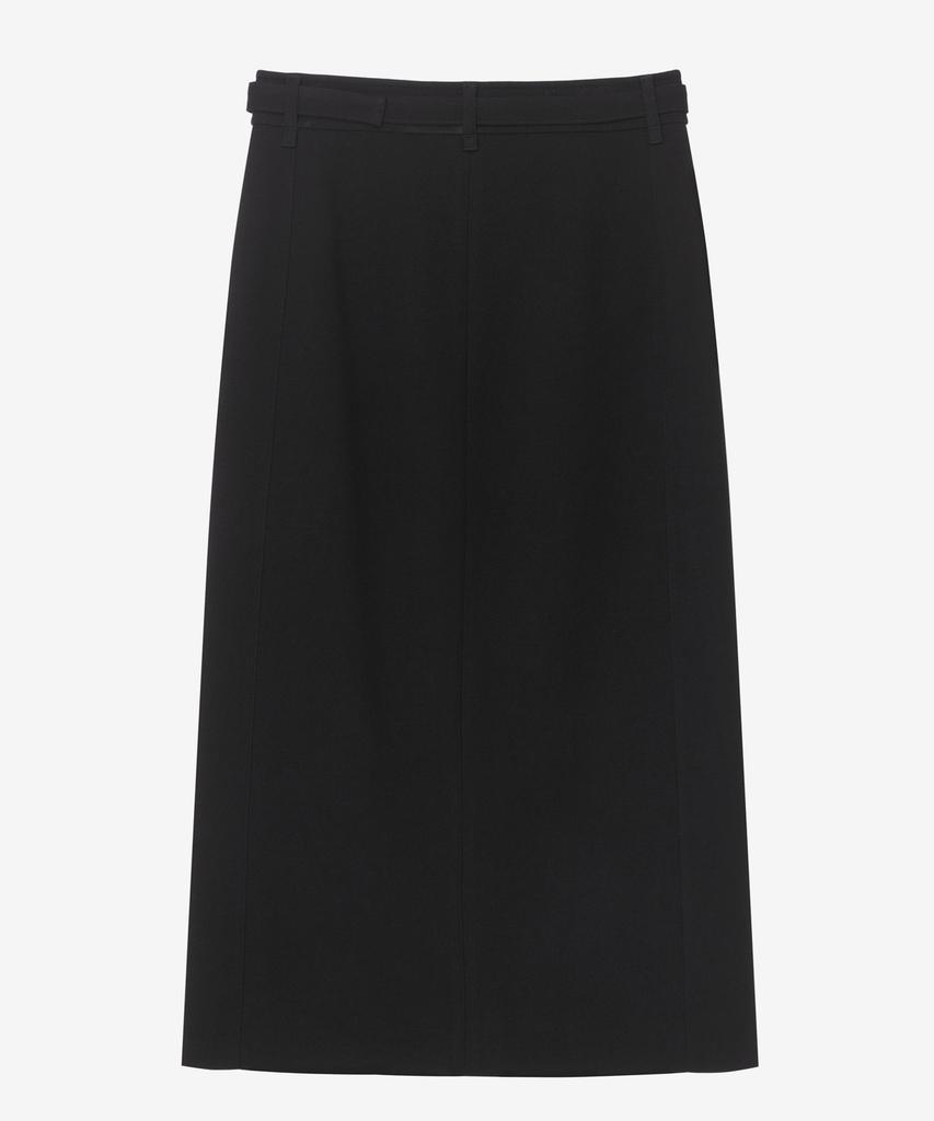 Mind Bridge Woman [Couture] H-Line Belted Slit Skirt - 2 Colors