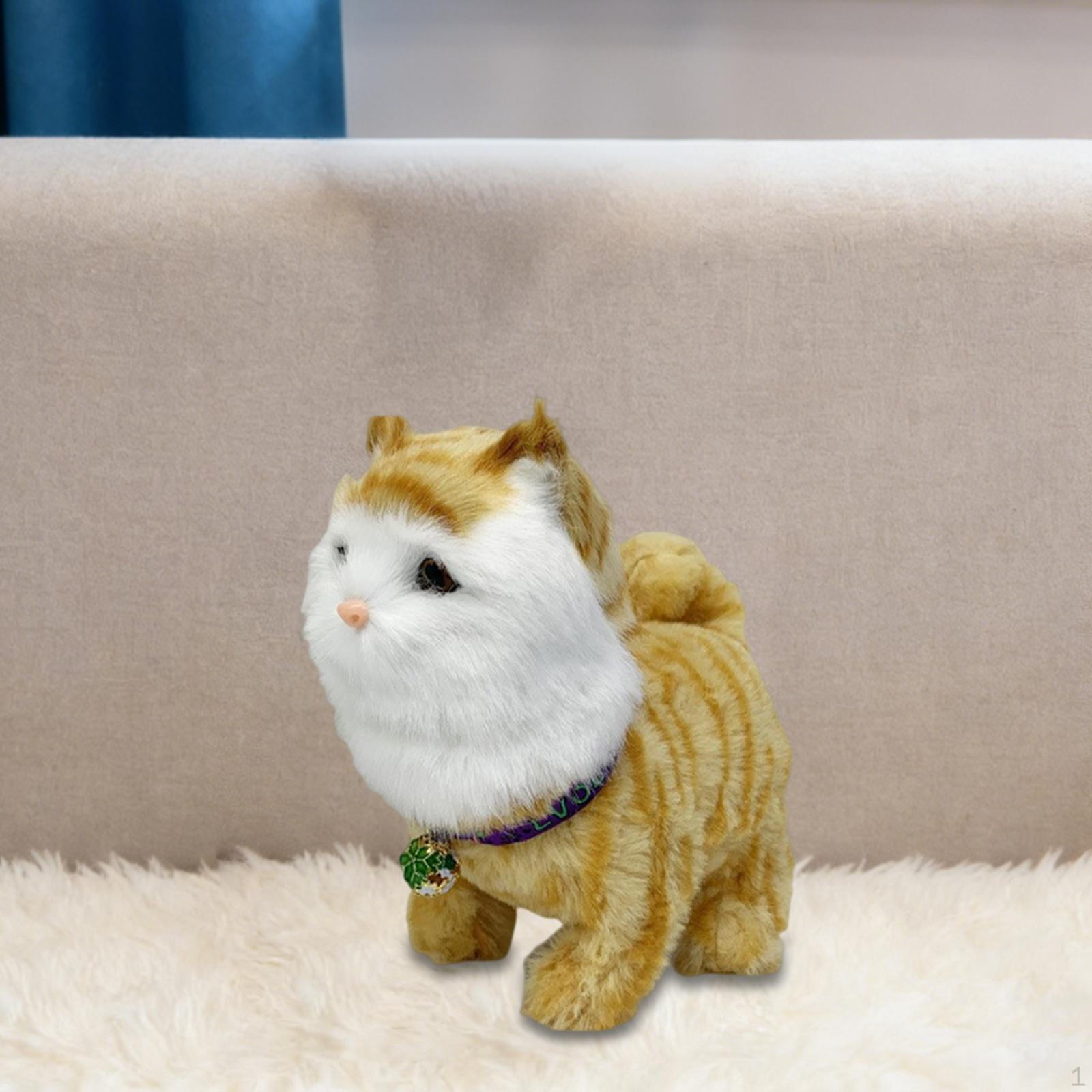 

Walking Cat Toy Electronic Pet Stuffed Animal for Party Favor жовтий