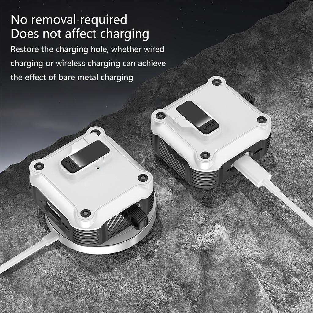 Lock Case Earbuds Tactical Guard Shell For Pods 4 Protector With Auto Release Top And Enhances Impact Resistance