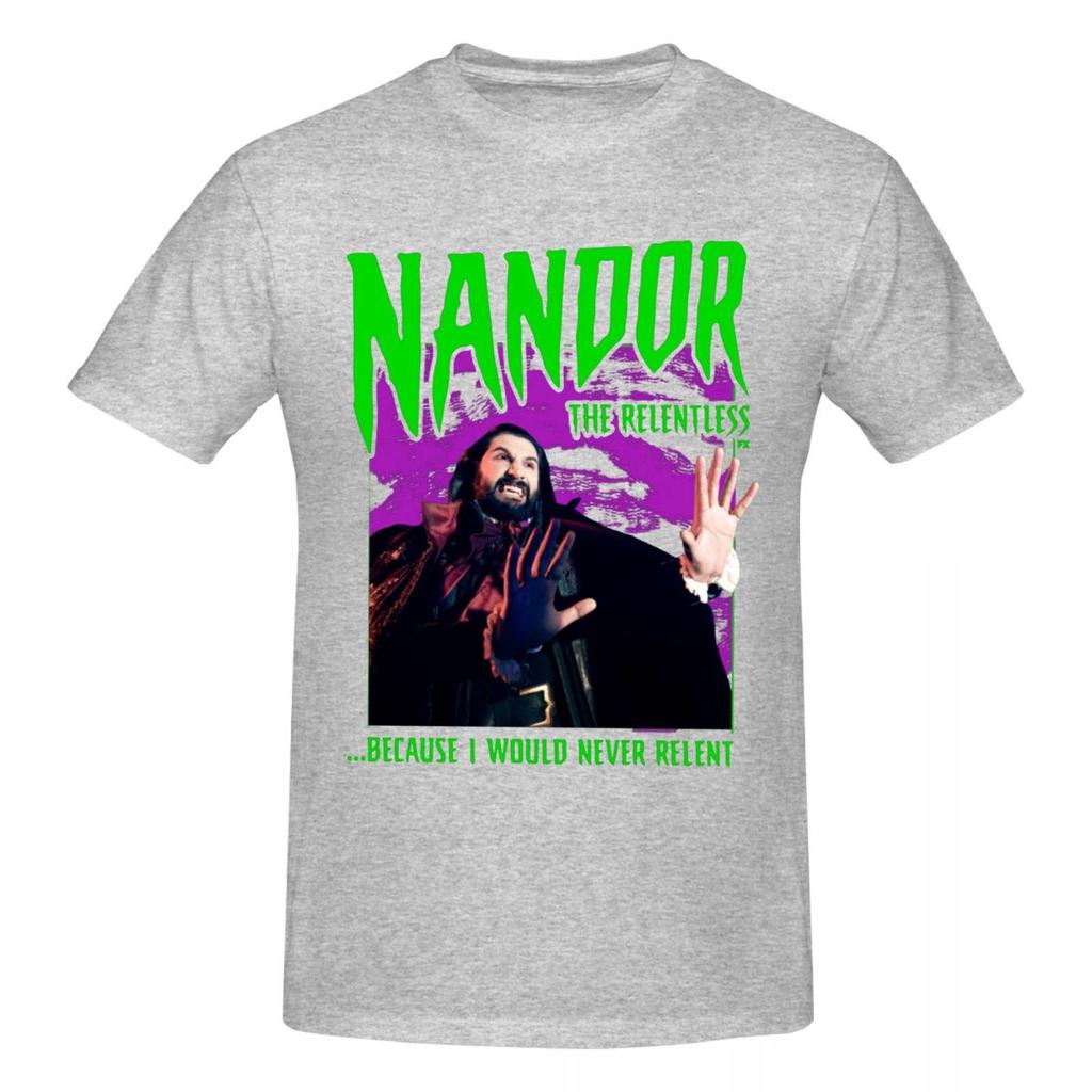 Unisex T-shirt What We Do In The Shadows Nandor Nieustępliwy Vintage Duży Rozmiar Okrągły Dekolt Krótki Rękaw Bawełna T-shirt