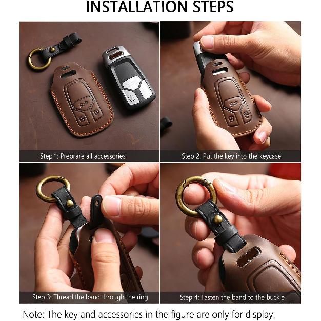Key Fob Cover for CX9 CX5 CX50 CX90 CX30 Leather Key Case Keychain Car Key Holder Protector (Blue)