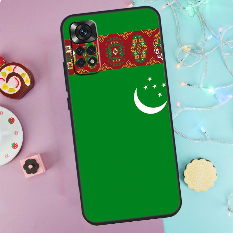 Turkmenistan Flag Case For Xiaomi Redmi Note 9 10 11 12 13 14 Pro 9S 10S 11S 12S Redmi 14C 10C 12C 13C Cover