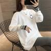 Women's Double-Sided Velvet Long-Sleeve T-Shirt, Autumn/Winter, Korean Style, Plus Size, Mid-Length, Loose Fit, Base Layer.