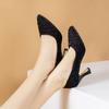 Casual Black Heels Women Spike Thick Heel Career 2024 New Simple All-match High Heels Women Soft Sole Women Shoes Autumntime