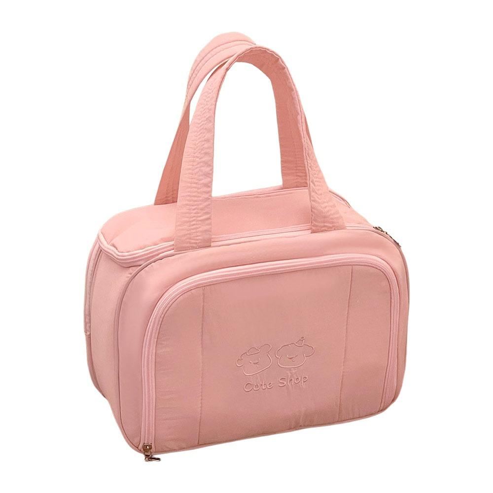 

Gifts Wide Open Woman Makeup Bag with Hand-held Large Capacity Cosmetic Case Toiletry Bags for Toiletries & Brushes