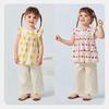 Minibala Girls' Cotton Short Sleeve Floral Blouse