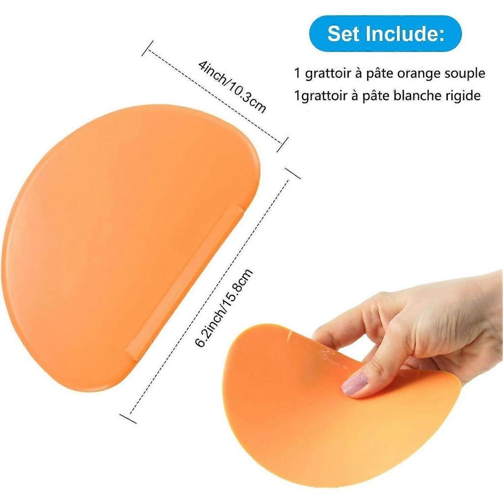 Pastry Horn, Plastic Dough Scraper Dough Cutter, 2 Pieces Plastic Pastry Scraper Spatulas for Kitchen Bread, Pastry, Pancakes, for Dough Cheese Choco